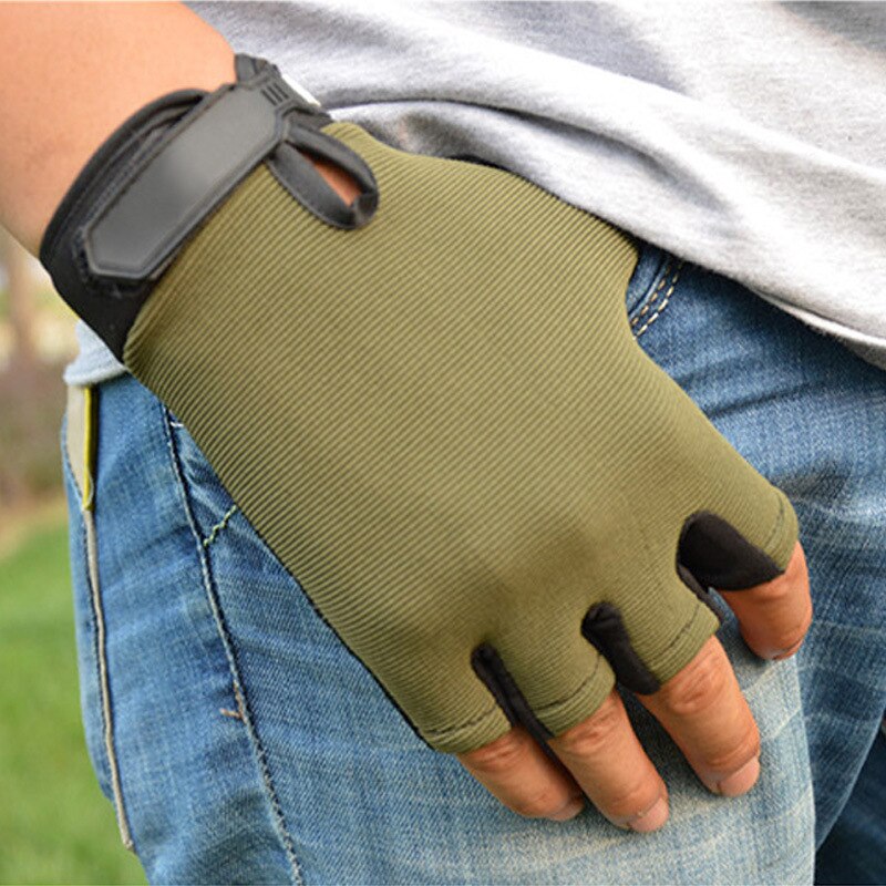 Anti-Slip Fingerless gloves Men Half Finger Fishing Hunting Cycling Gloves